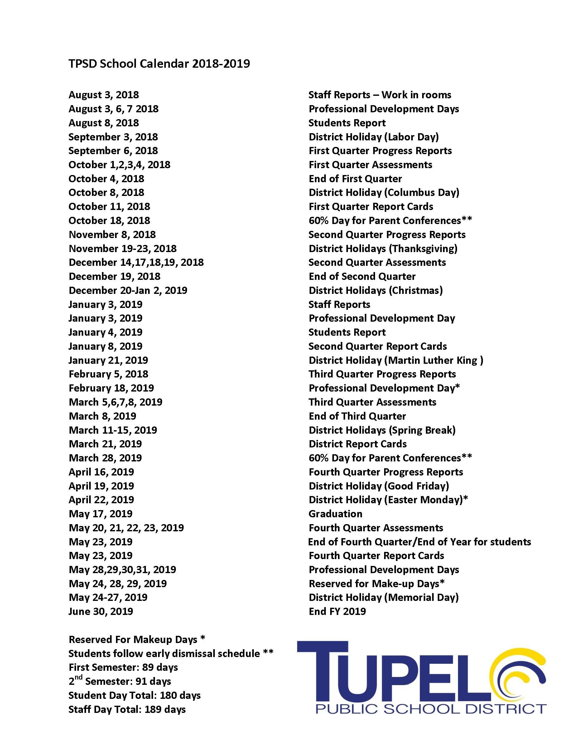 Parkway School District Calendar Qualads