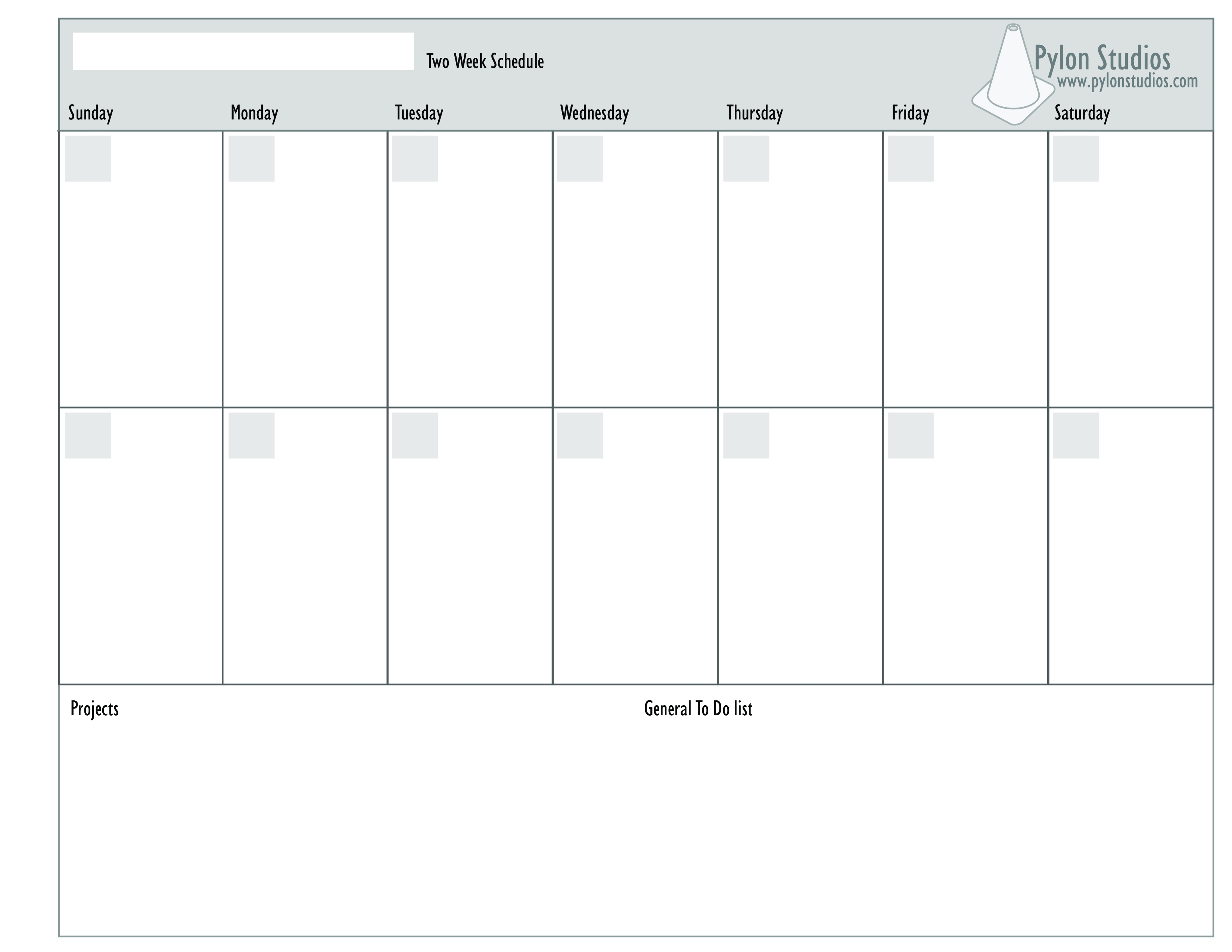 2 Week Calendar Template Qualads