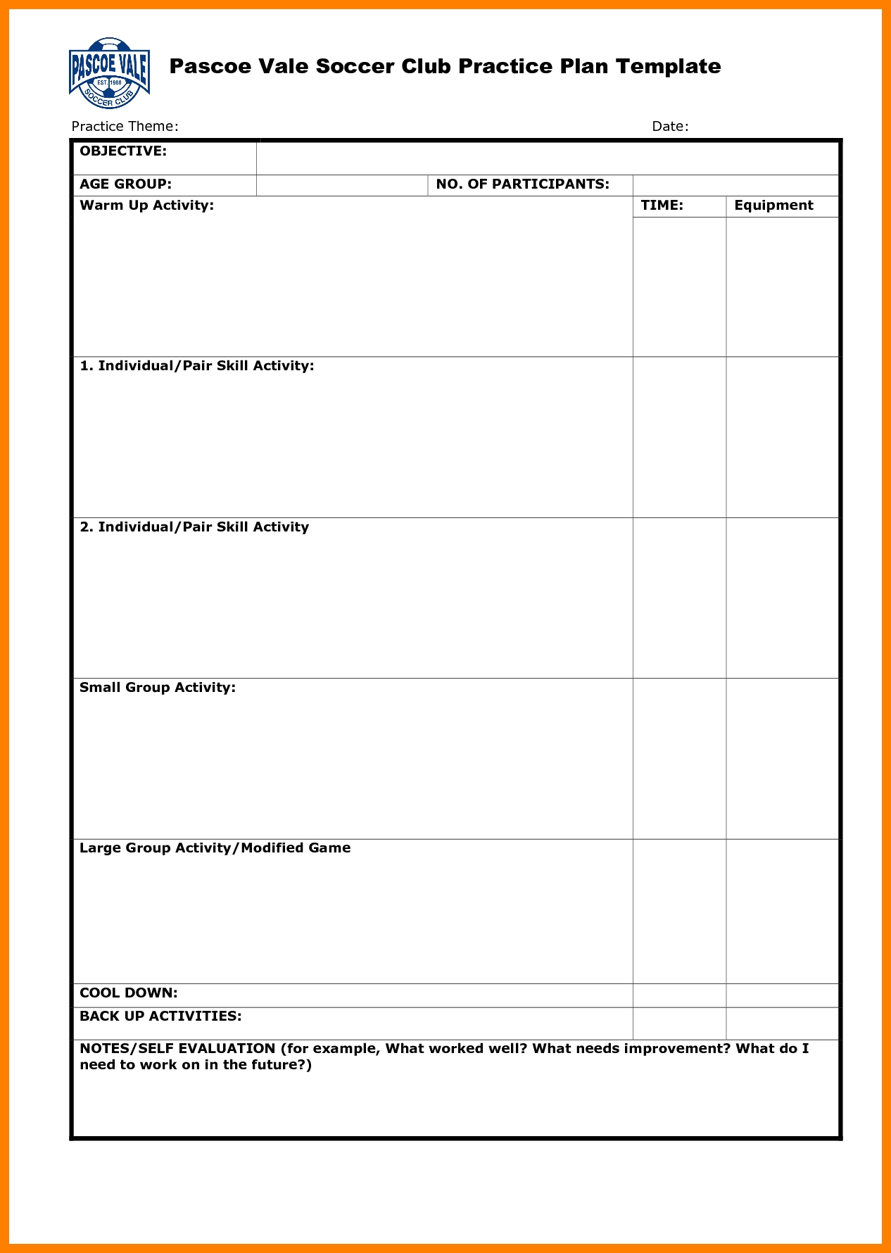 Soccer Practice Plan Template Qualads