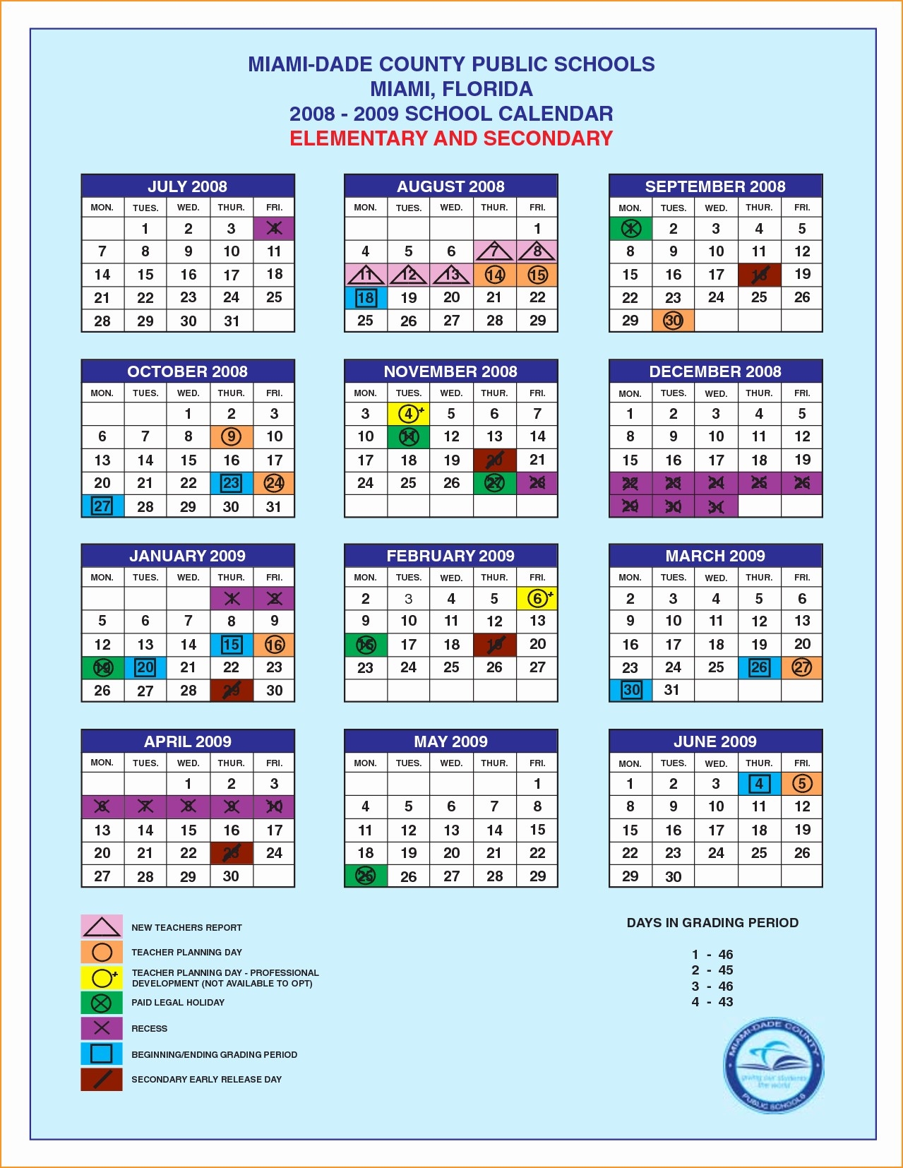 2015 2016 School Calendar Page 1 18 Harford County Public Schools