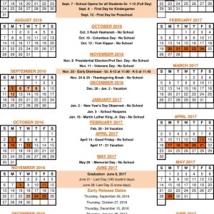 2016 2017 School Calendar Stoughton Public Schools