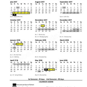 2017 2018 District Calendar Cobb County School District Page 1