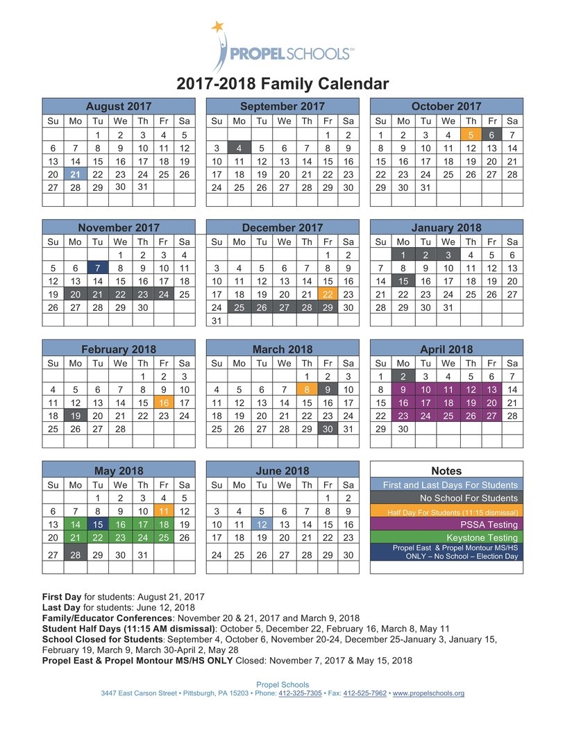 2017 2018 District Calendar Now Available