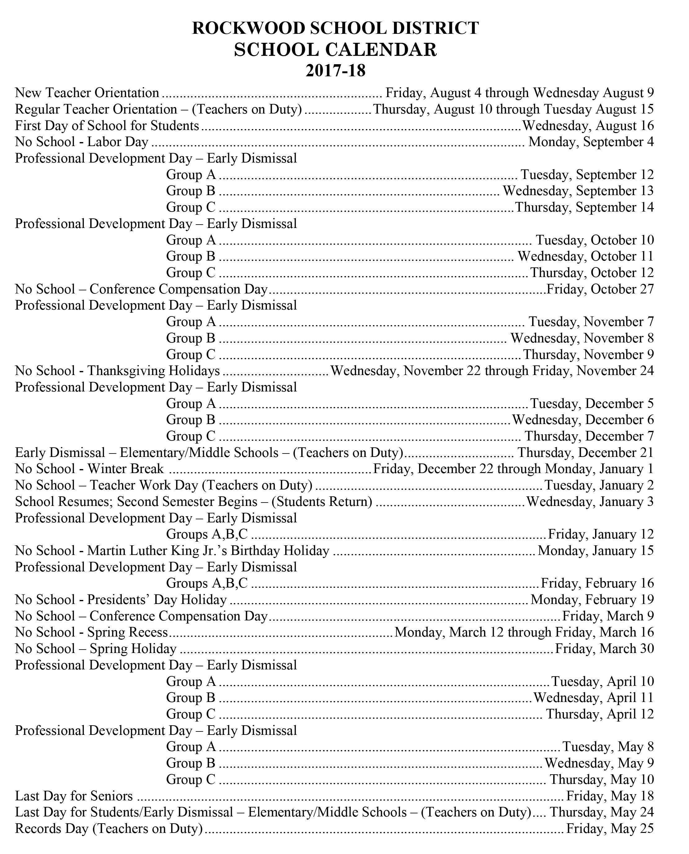 2017 2018 District Calendar Varies From Previous Years The Lancer Feed 