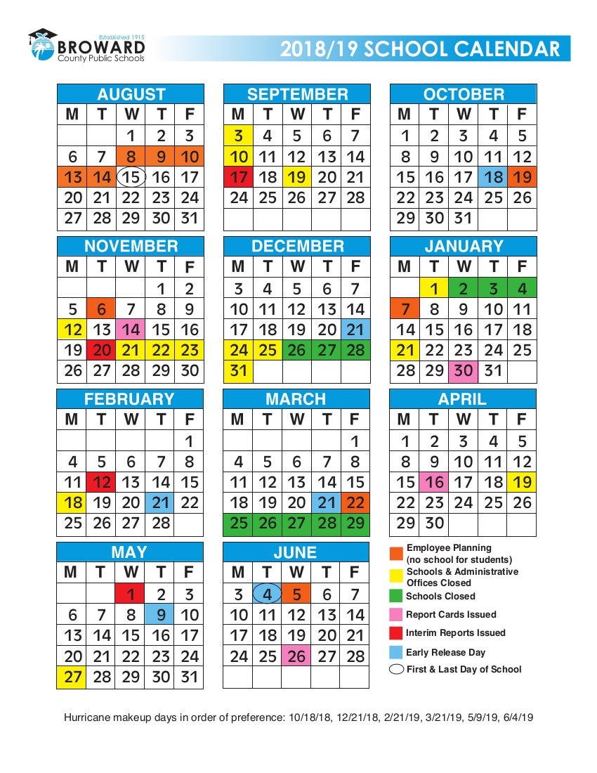 Broward School Calendar 2019 Qualads