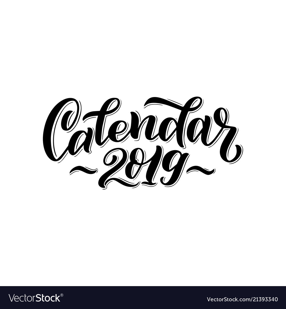 2019 Calendar Cover For Royalty Free Vector Image 