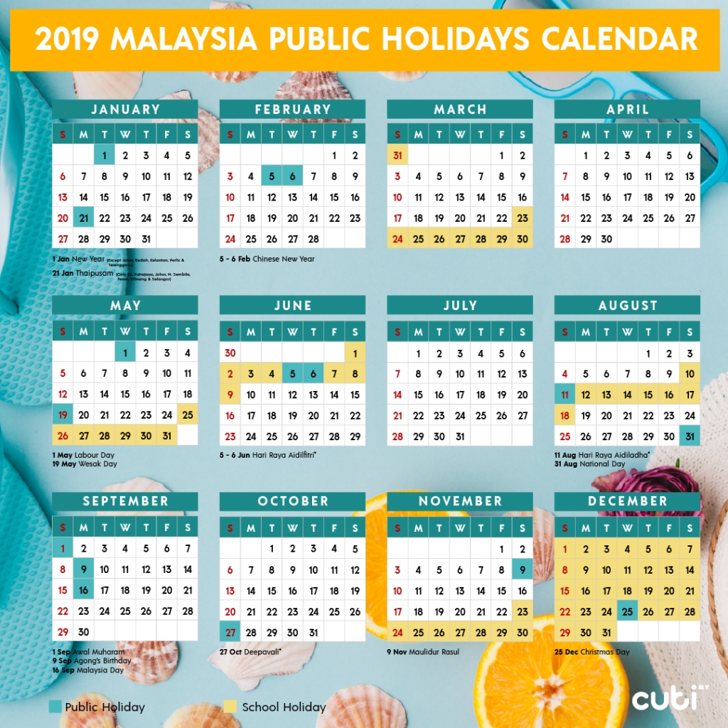 2019 Malaysia Public Holidays Calendar Cutimy Travel Trips And 