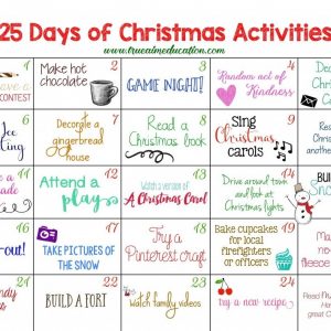 25 Days Of Christmas Activities Advent Calendar Arts Crafts For