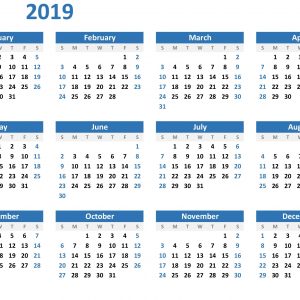 Any Year At A Glance Calendar Landscape