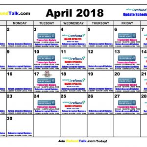 April 2018 Irs Wheres My Refund Updates Calendar Refundtalk