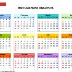 Blank Template A4 School Holidays 2019 Calendar Singapore August