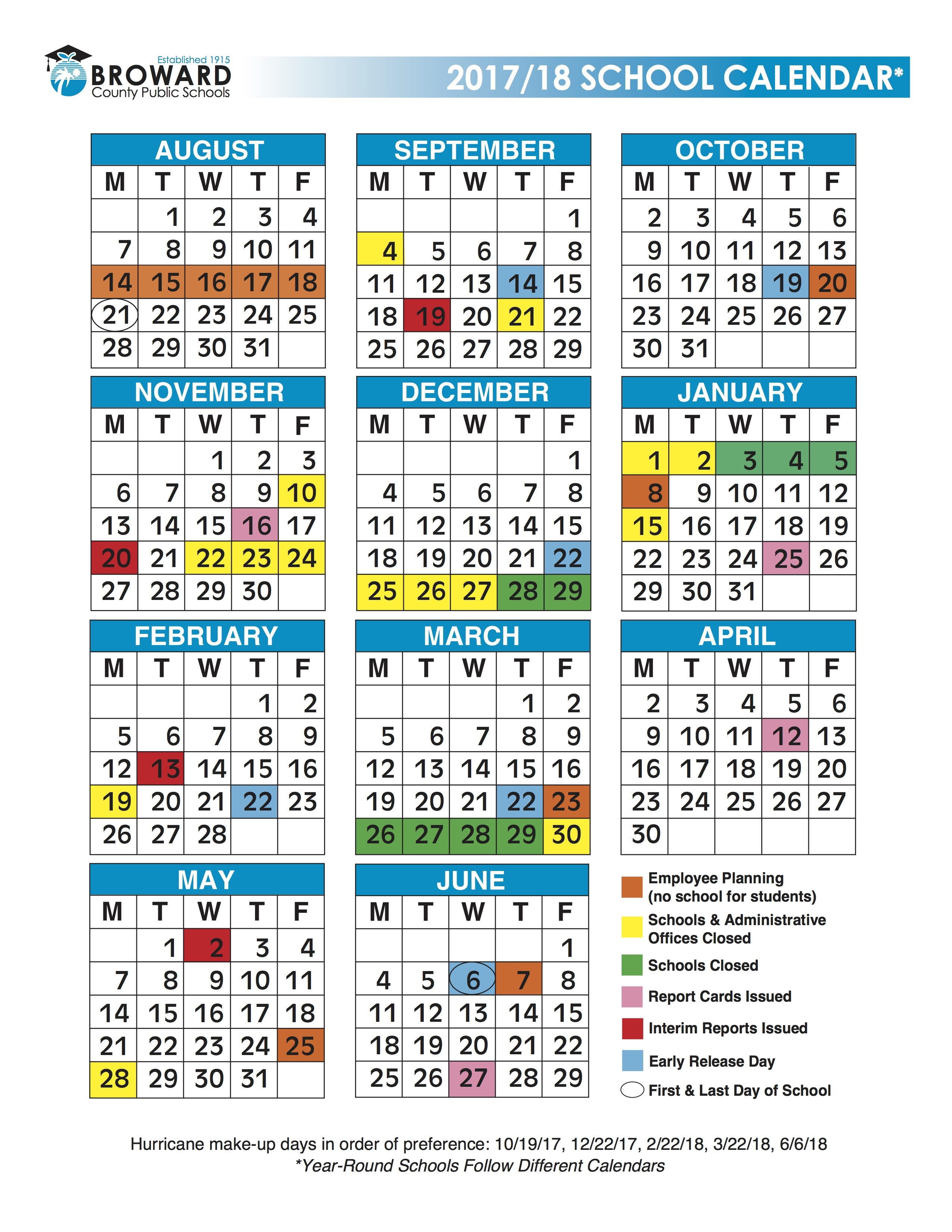 Broward Schools 2017 2018 Calendar Bazga 