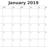 Calendar 2019 January 1drop Sno 16 Free Calendar Templates