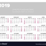 Calendar 2019 Year Design Template Royalty Free Vector Image