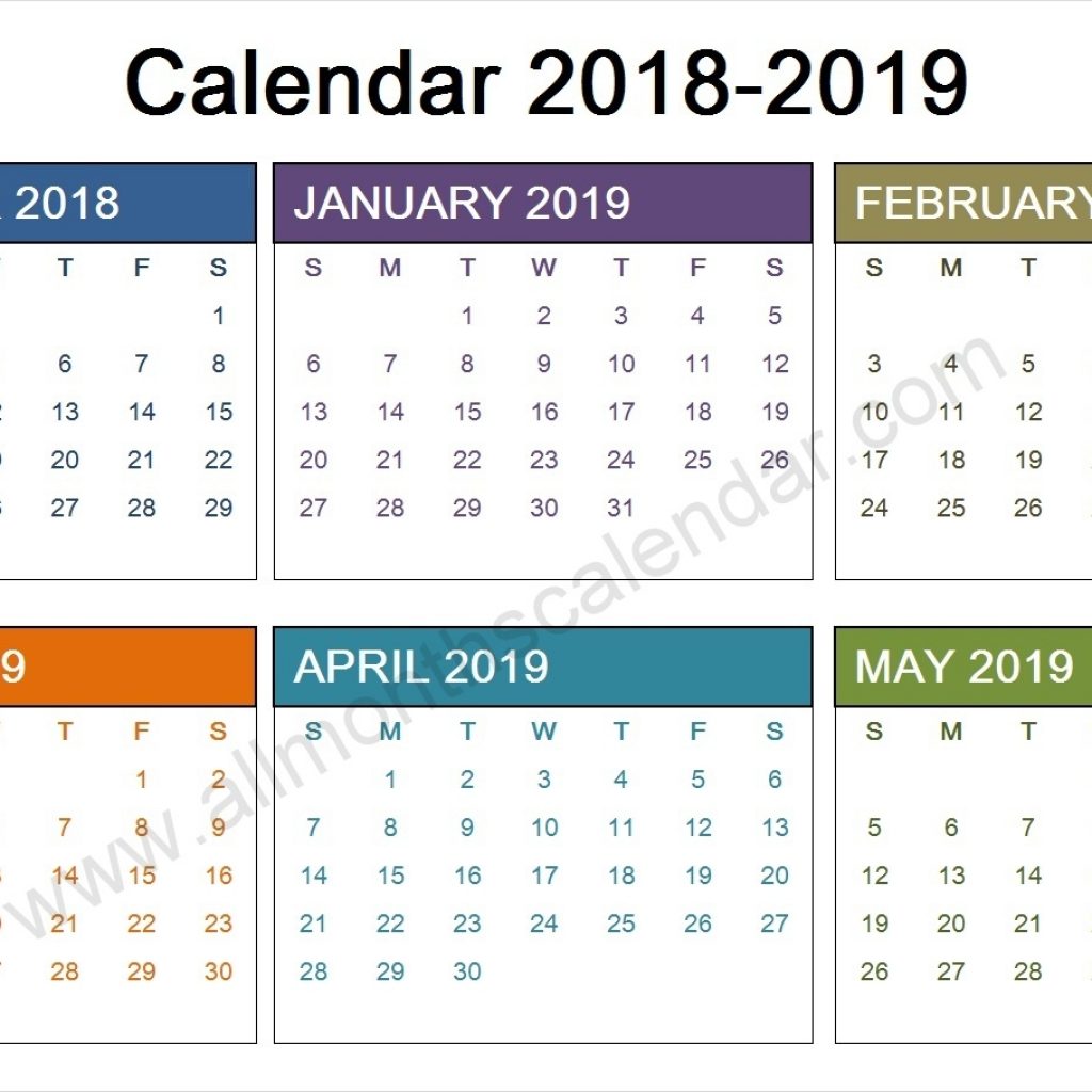 Calendar December 2018 To May 2019 Template Calendar Design And