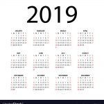 Calendar For 2019 Royalty Free Vector Image Vectorstock