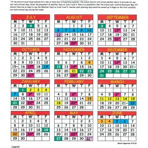 Calendar Parkwood Prep