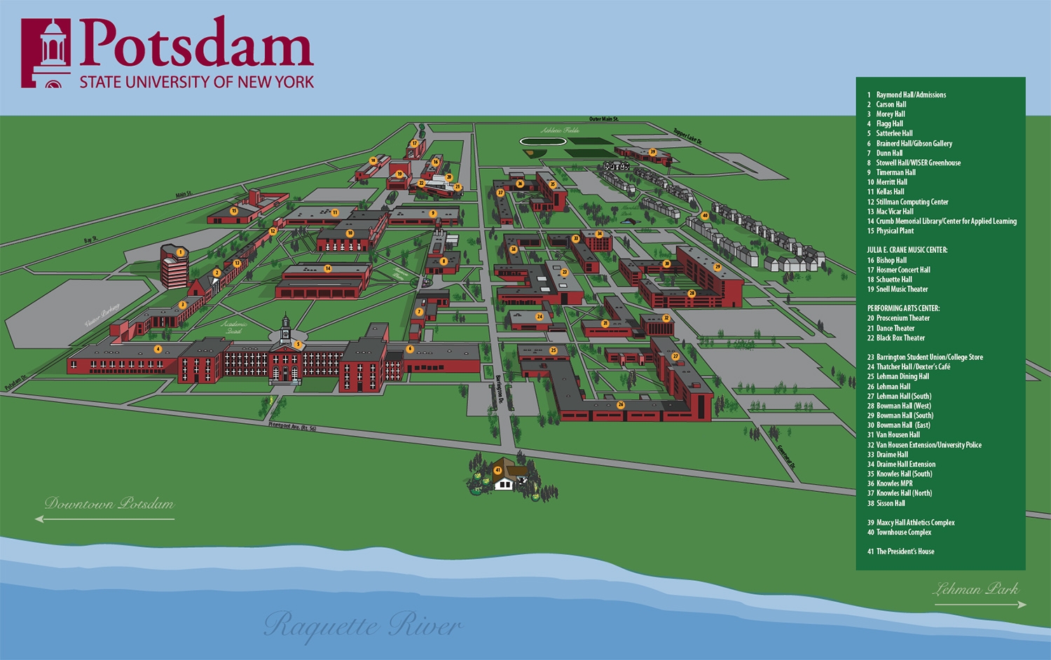 Campus Map Suny Potsdam 