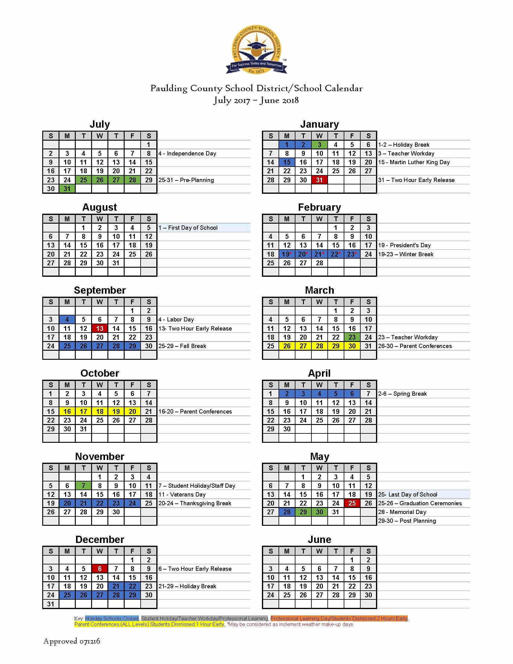 Cobb County Calendar Back To School 2017 In Cobb Paulding Counties 