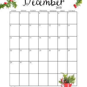 December 2019 Printable Calendar Free Editable Calendar