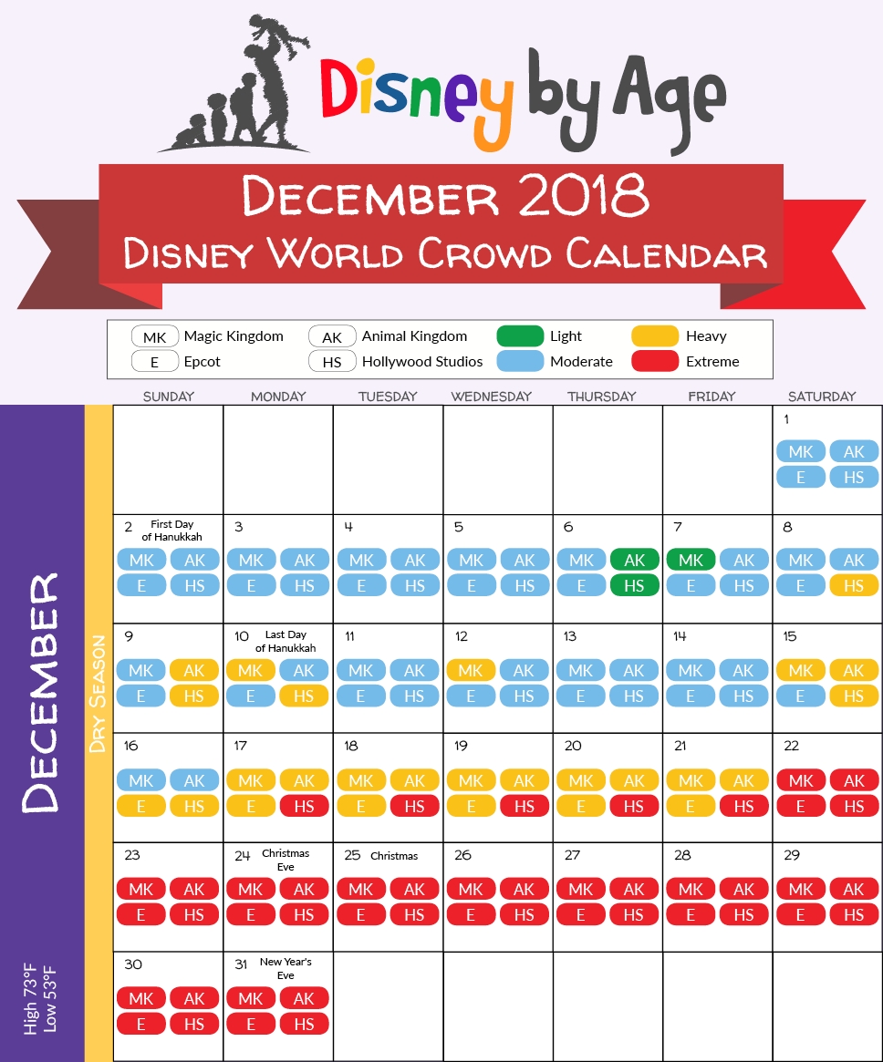 Disney World Crowd Calendar 2018 And 2019