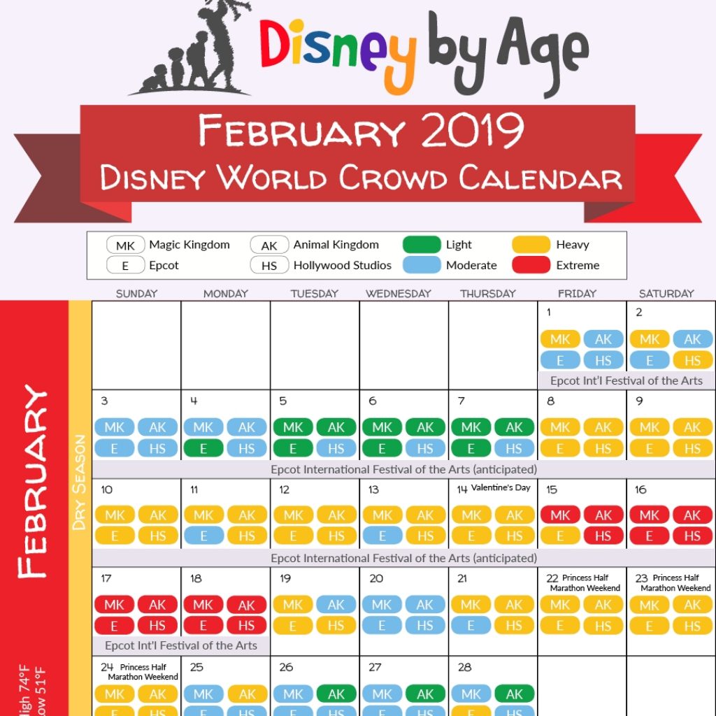 Disney World Crowd Calendar 2018 And 2019