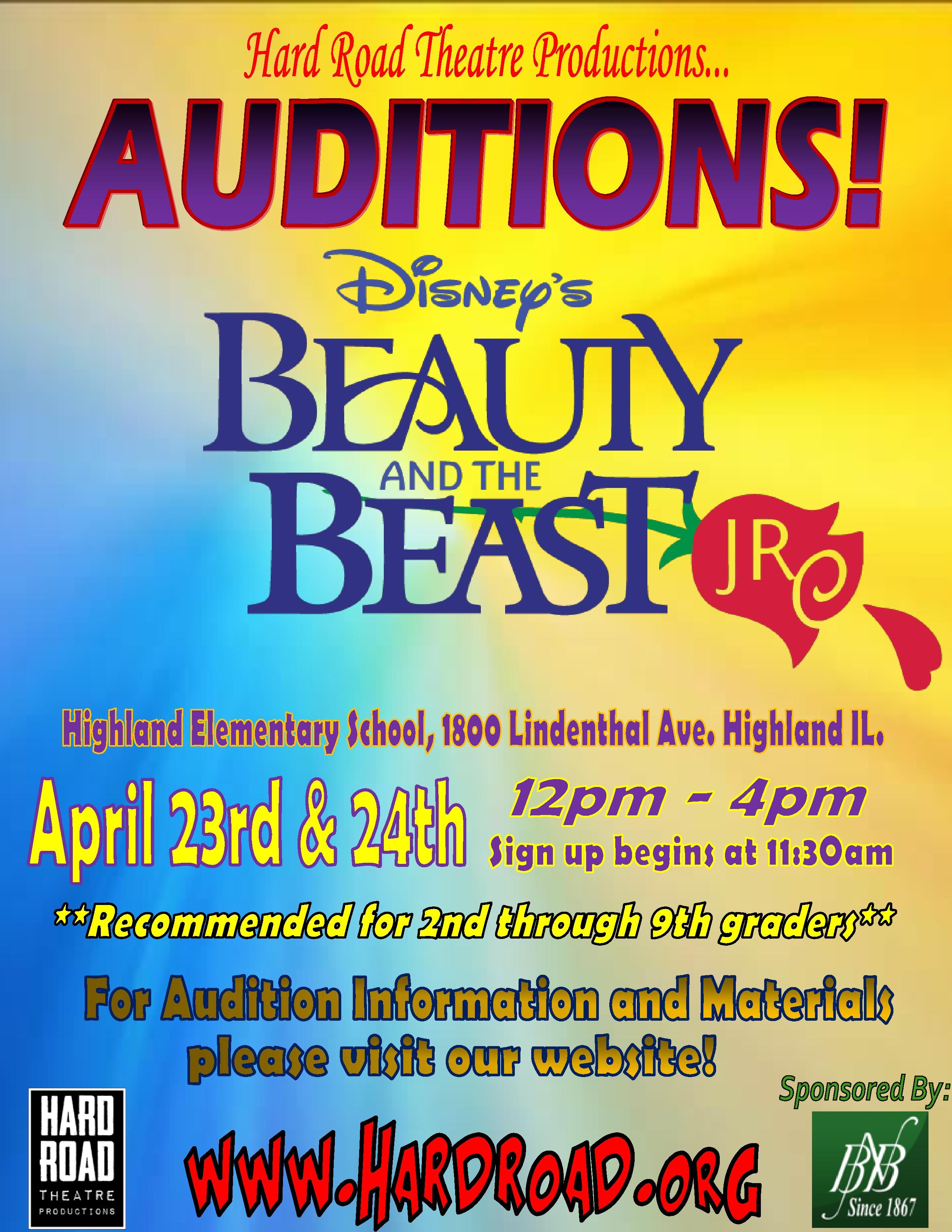 Disneys Beauty And The Beast Jr Auditions