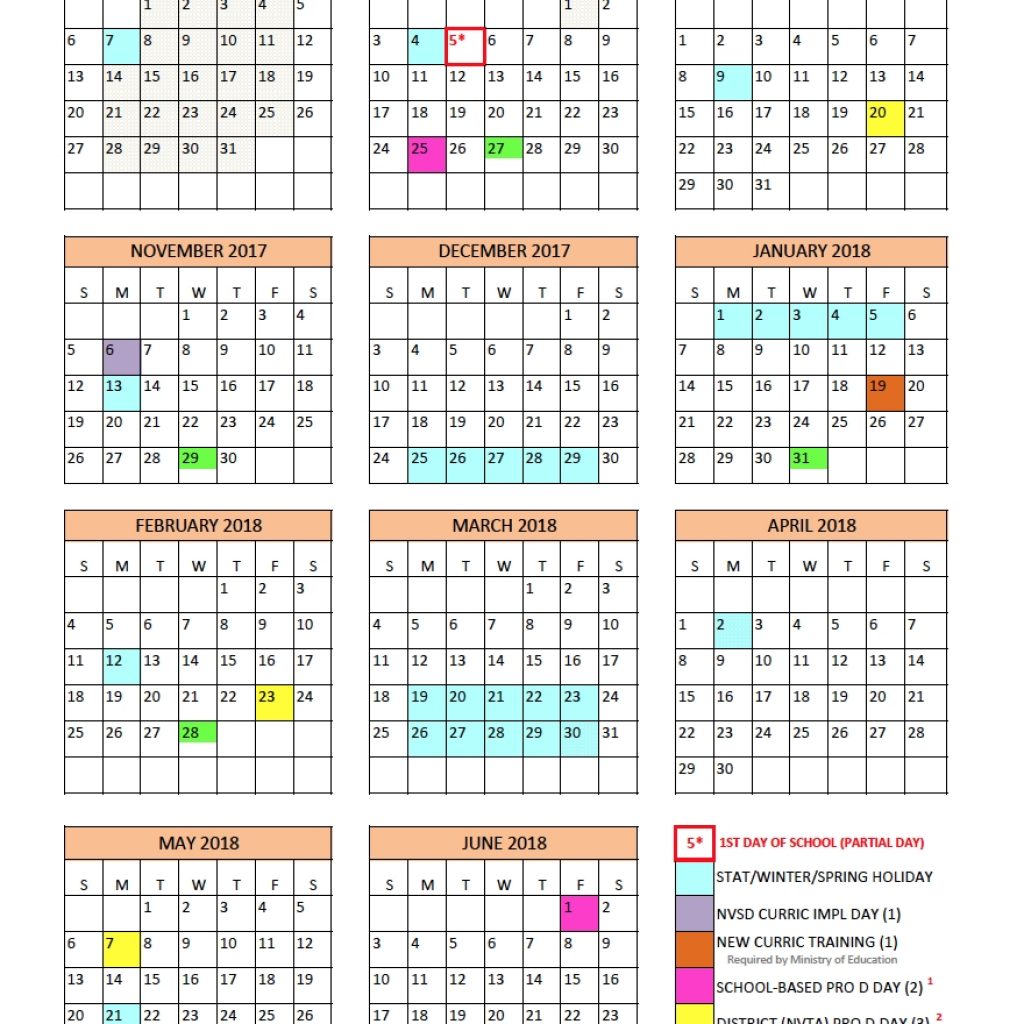 District Calendar North Vancouver School District