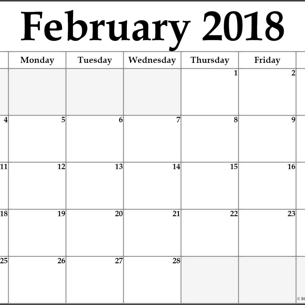 February 2018 Calendar February 2018 Calendar Printable February