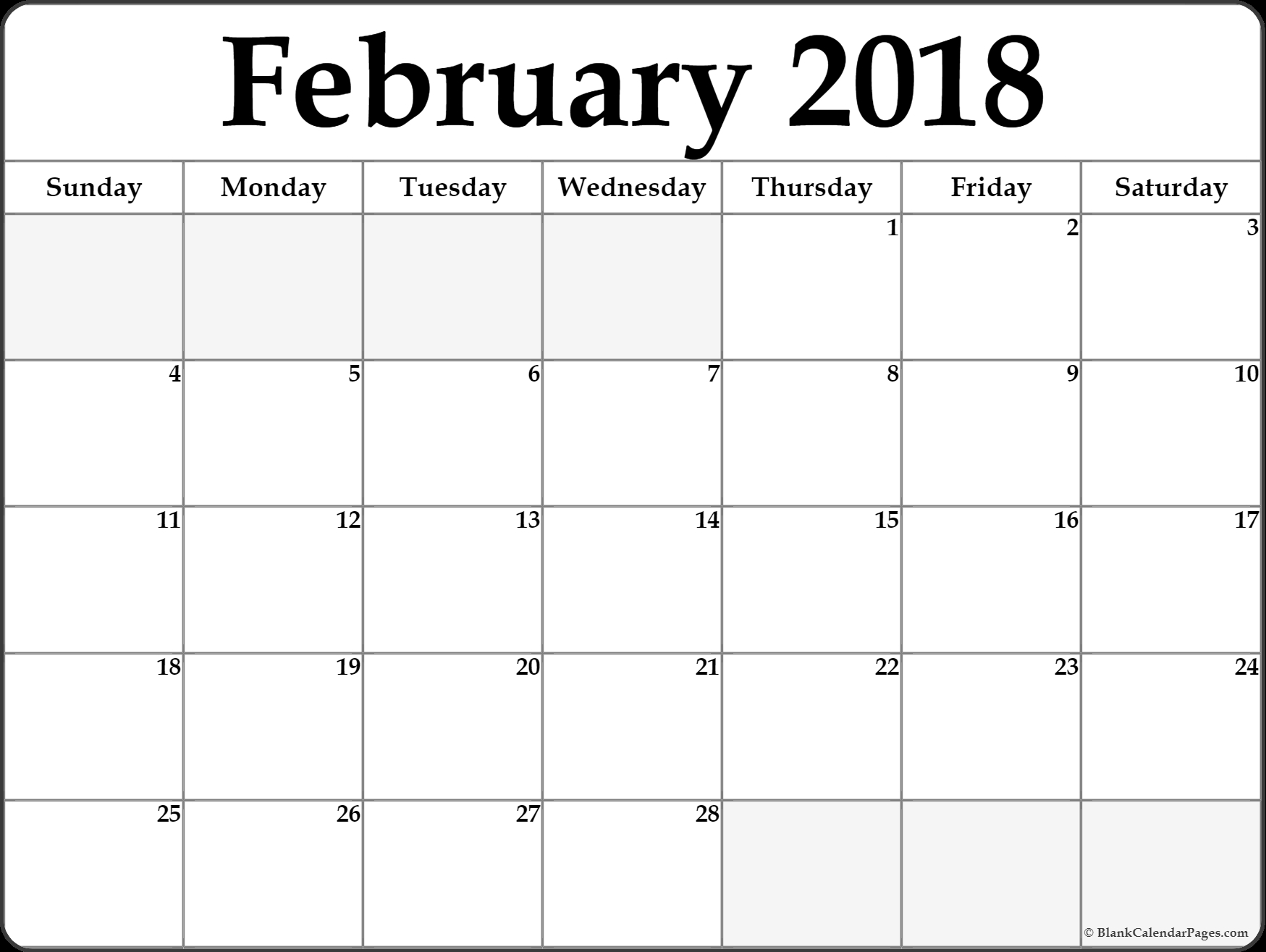 February 2018 Calendar February 2018 Calendar Printable February 