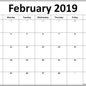 February 2019 Calendar 56 Templates Of 2019 Printable Calendars