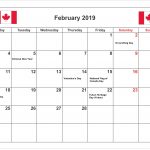 February 2019 Calendar Canada Printable Calendar Creative Printable