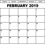 February 2019 Calendar Customized Free Printable February 2019