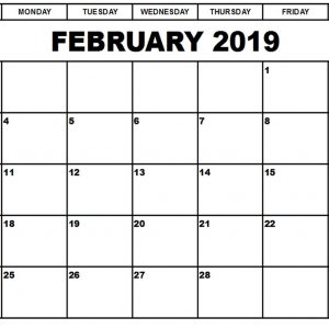 February 2019 Calendar Download February Calendar February 2019