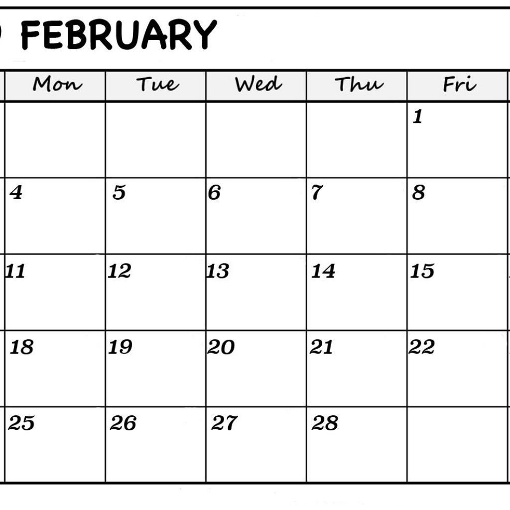 February 2019 Calendar Excel Free February 2019 Calendar Printable