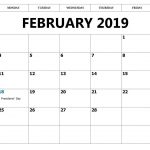 February 2019 Calendar With Holidays For Office February 2019