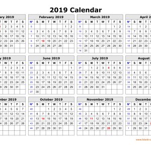 Free Download Printable Calendar 2019 In One Page Clean Design