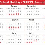 Free Editable School Holidays 2019 Calendar Qld Queensland