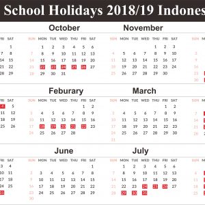 Free Indonesia School Holidays 2019 Calendar Templates December