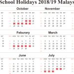 Free Printable Malaysia School Holidays 2019 Calendar Templates