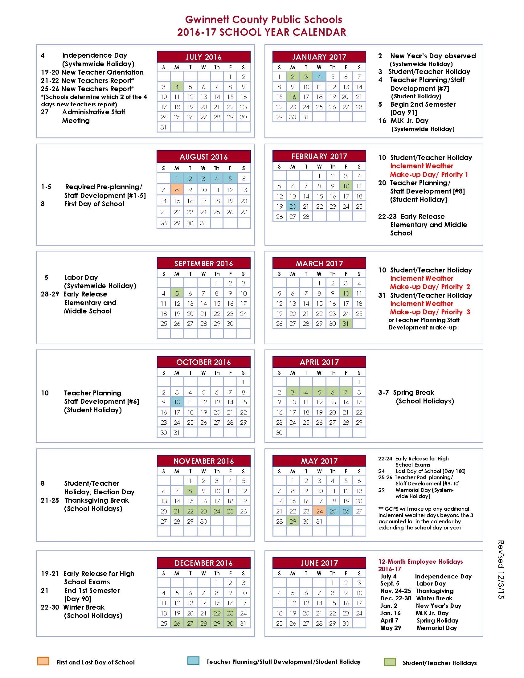 Gwinnett County School Calendar 2016 2017 Nalley Ford Sandy Springs 