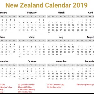 Image For New Zealand Calendar 2019 Download Bear Pinterest