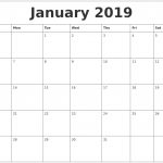 January 2019 Calendar