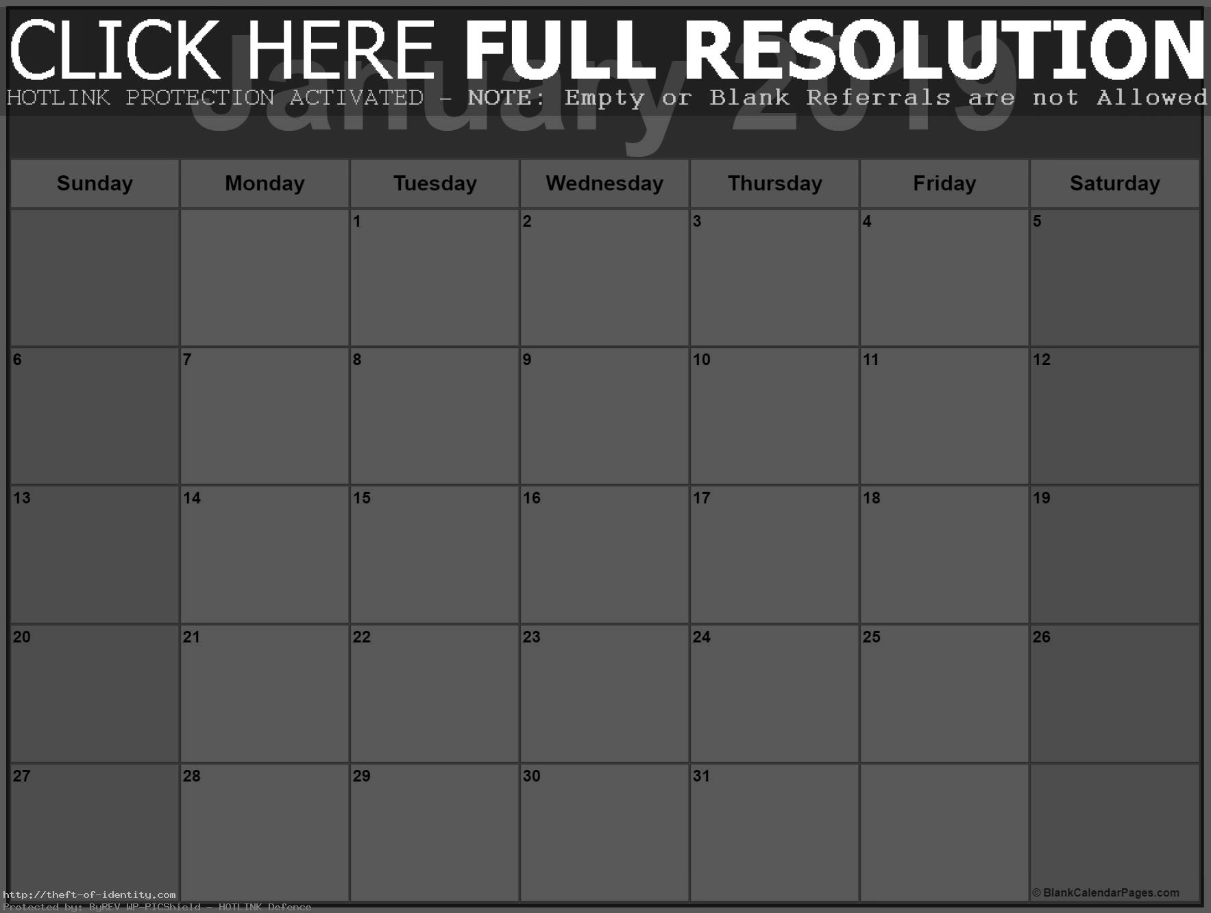 January 2019 Calendar New Zealand Free Template 