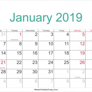 January 2019 Calendar With Holidays 25 Best January 2019 Calendar