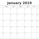 January 2019 Free Calendar Template