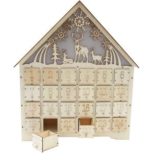 Led Wooden House Advent Calendar Hobcraft