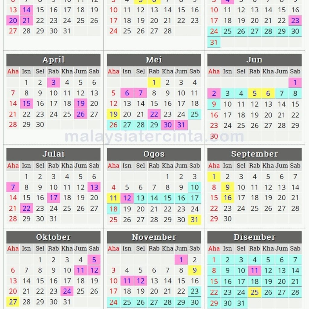 Malaysia Calendar Blog 2019 Cuti Sekolah Meetgeorge