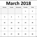 March 2018 Monthly Calendar Printout March Printable Calendar