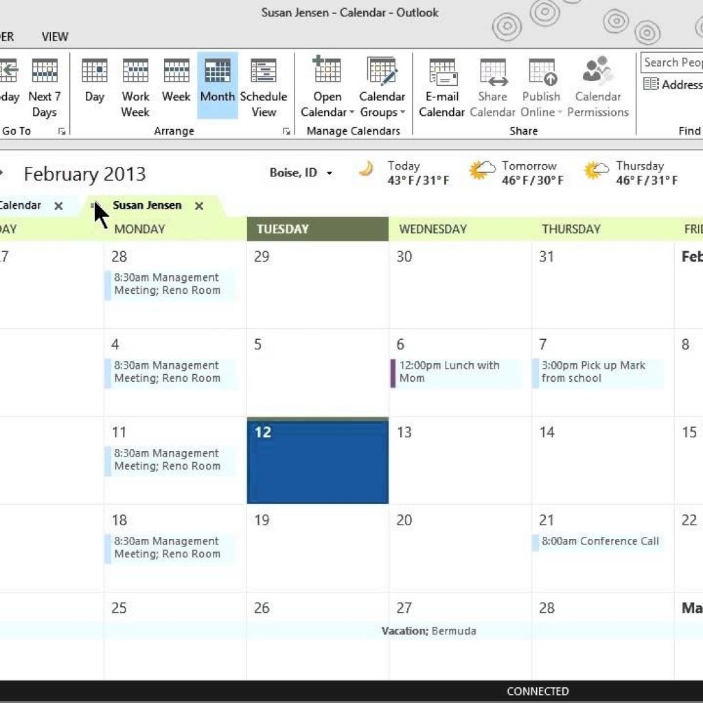 Microsoft Outlook 2013 Tutorial Sharing Calendars And Outlook